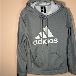 adidas Gray Pullover Hoodie with White Logo